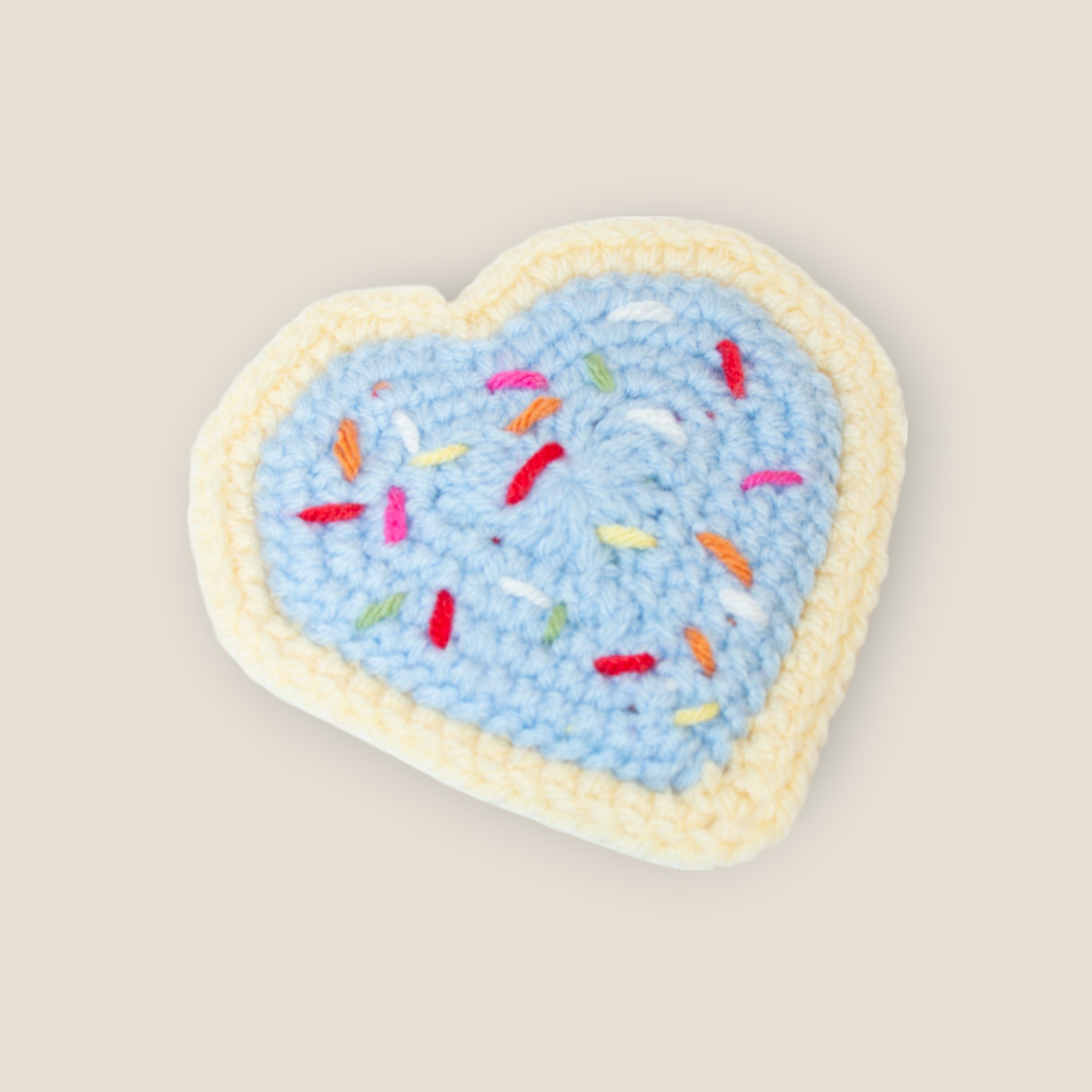 Heart-Shaped Sugar Cookie Coaster Pattern